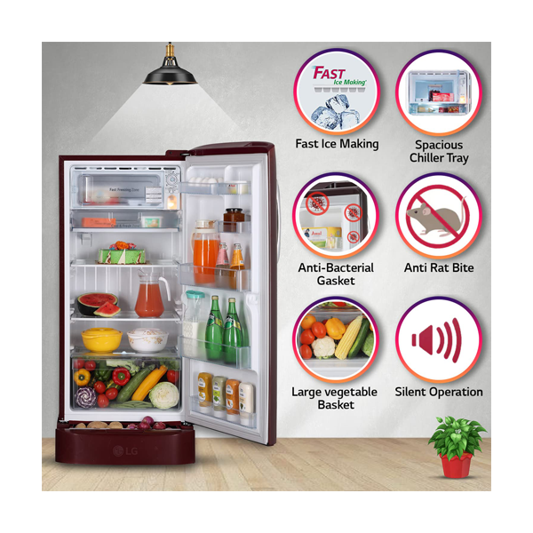 Buy LG 215 L 3 Star GLD221ASVD DirectCool Single Door Refrigerator Vasanth and Co